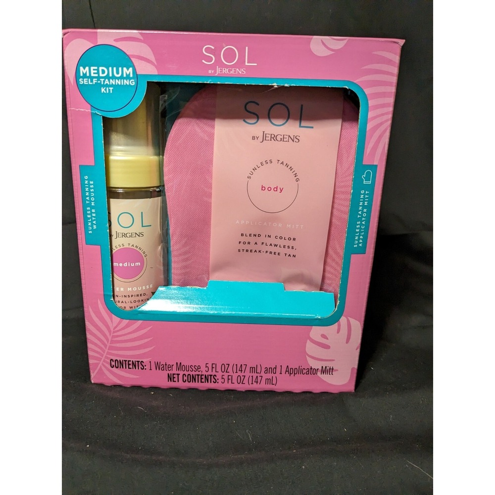 SOL By Jergens Medium Sunless‎ Tanning Water Mousse And Applicator Mit Set